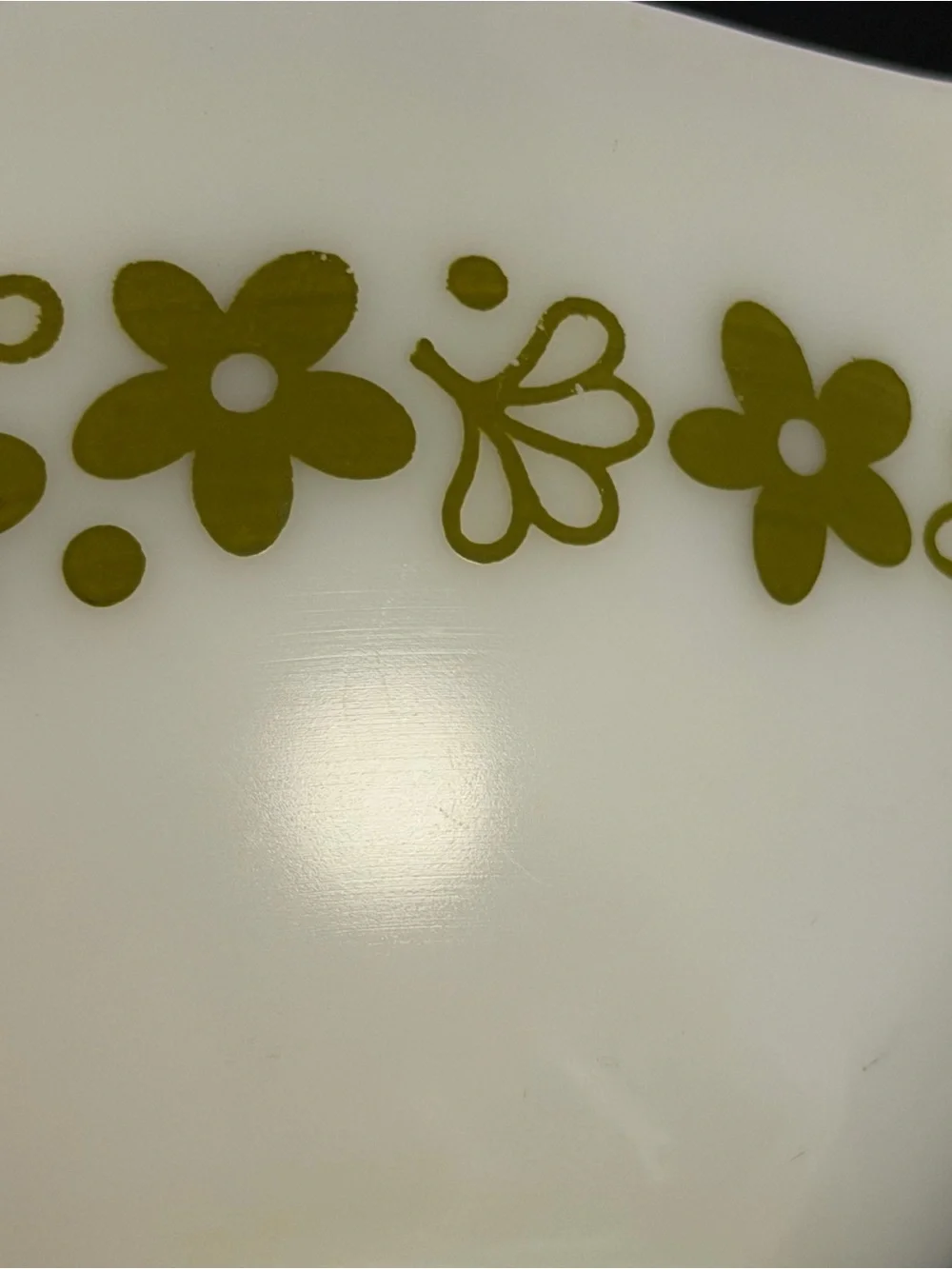 Pyrex 441 Spring Blossom Crazy Green Daisy 1.5 Qt Mixing Cinderella Bowl